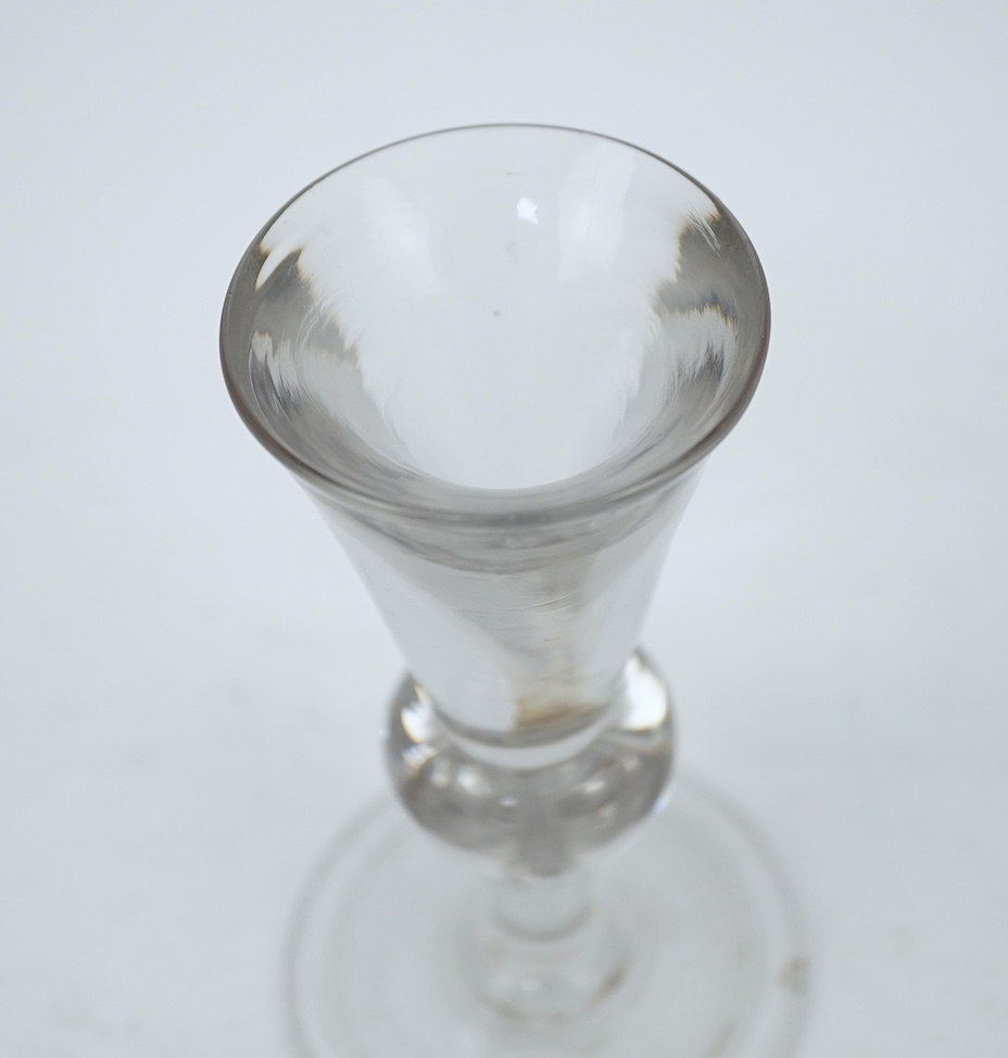 A heavy baluster toastmaster's glass, circa 1715-1720